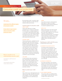 Consumer credit and protection