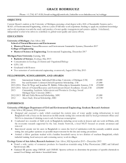 Curriculum Vitae - Urban Sustainability Research Group