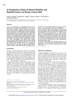A Prospective Study of Bowel Motility and Related Factors on Breast