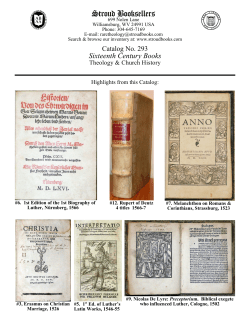Sixteenth Century Imprints, Catalog 293 PDF file