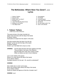 The McKenzies: Where Have You Gone?, c2009 Lyrics