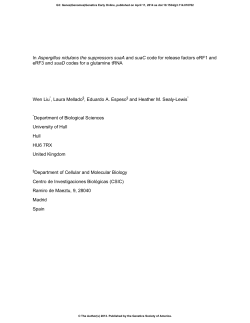 In Aspergillus nidulans the suppressors suaA and suaC code for