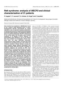 Rett syndrome: analysis of MECP2 and clinical characterization of