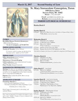 March 12, 2017 - St. Mary Immaculate Conception Torun