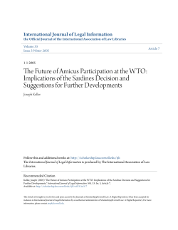 The Future of Amicus Participation at the WTO