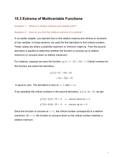 15.3 Extrema of Multivariable Functions