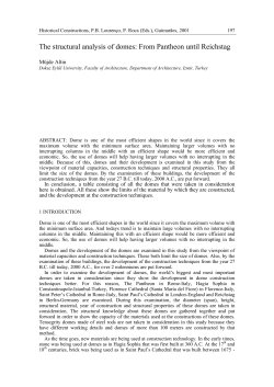 The structural analysis of domes: From Pantheon until Reichstag