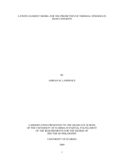 a finite element model for the prediction of thermal stresses in mass