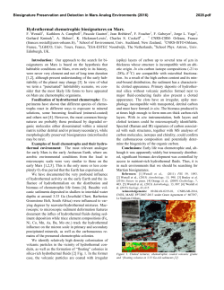 Hydrothermal chemotrophic biosignatures on Mars.