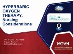HYPERBARIC OXYGEN THERAPY: Nursing Considerations