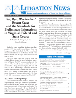 Bye, Bye, Blackwelder? Recent Cases and the