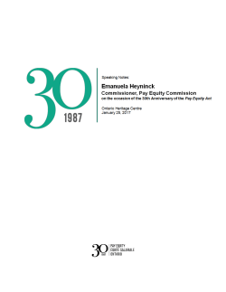 Commissioner`s remarks - Pay Equity Commission