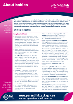 About babies - Parentlink@act