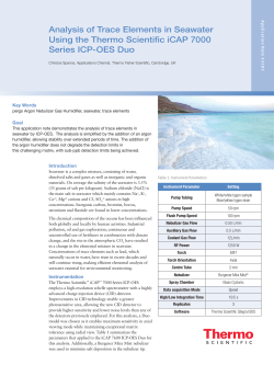 Analysis of Trace Elements in Seawater Using the iCAP 7000 Series