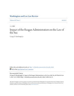 Impact of the Reagan Administration on the Law of the Sea