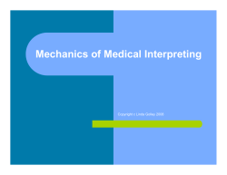Mechanics of Medical Interpreting