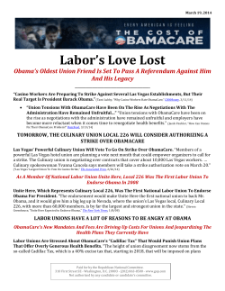 Labor`s Love Lost - Republican National Committee