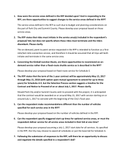 1. How were the service areas defined in the RFP decided upon