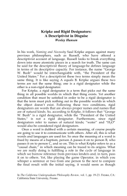 Kripke and Rigid Designators: A Descriptivist in