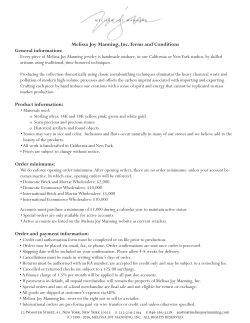 Melissa Joy Manning, Inc. Terms and Conditions General information