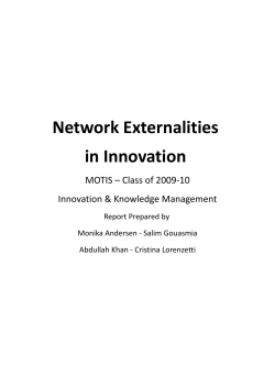 Network Externalities - Management of Innovation