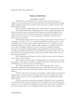 (from The 1873 Texas Almanac) TEXAS SCHOOLS.