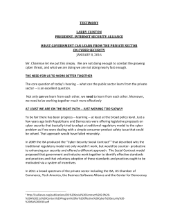 Larry Clinton Testimony - Internet Security Alliance