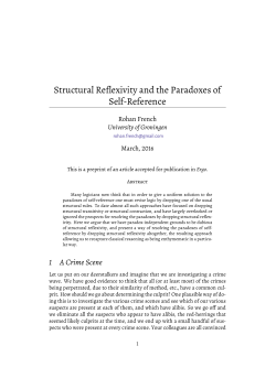 Structural Reflexivity and the Paradoxes of Self