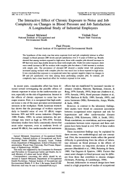 The Interactive Effect of Chronic Exposure to Noise and Job