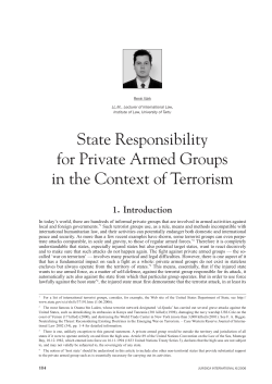 State Responsibility for Private Armed Groups in the Context of