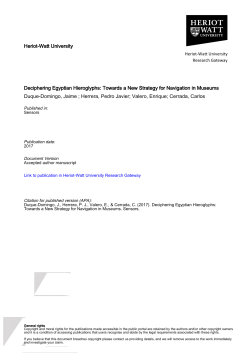 Heriot-Watt University Deciphering Egyptian Hieroglyphs: Towards a