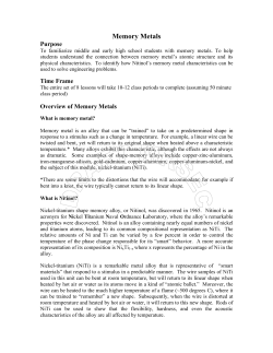 Memory Metals - MRSEC Education