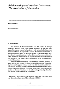 Brinkmanship and Nuclear Deterrence: The