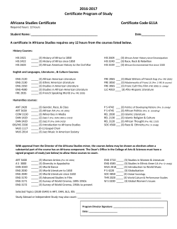 Anthropology Minor Minor Code 201