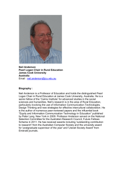 Neil Anderson Pearl Logan Chair in Rural Education James Cook