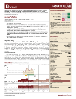 gannett co inc - Argus Research