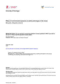 University of Groningen Effects of environmental exposures