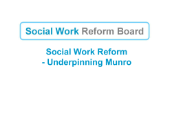 Social Work Reform and Munro