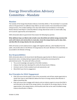 Energy Diversification Advisory Committee - Mandate