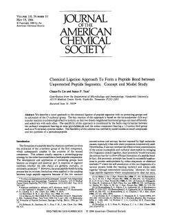Chemical Ligation Approach to Form a Peptide