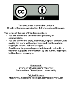 Overview of Leininger`s Theory of - Madeleine