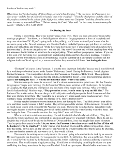 Ironies of the Passion, week 2 When Jesus had finished saying all