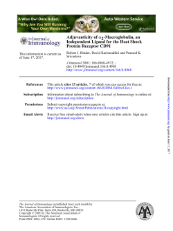Adjuvanticity of 2-Macroglobulin, an Independent Ligand for the
