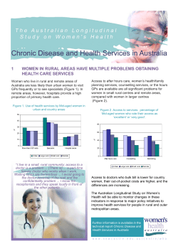 Chronic Disease and Health Services in Australia.