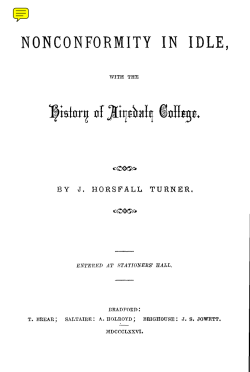 NONCONFORMITY IN IDLE , History of Airedale College