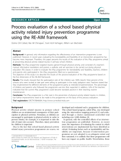 Process evaluation of a school based physical activity related injury