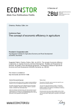 The concept of economic efficiency in agriculture