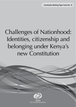 Challenges of Nationhood: Identities, citizenship and belonging