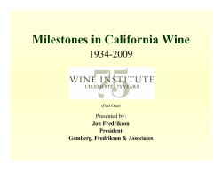 Milestones in California Wine