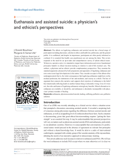 euthanasia and assisted suicide: a physician`s and ethicist`s
